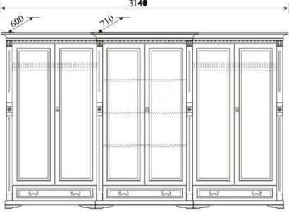 Classic Cabinets Wardrobe Wall Unit Wardrobe Solid Colonial Style O6D